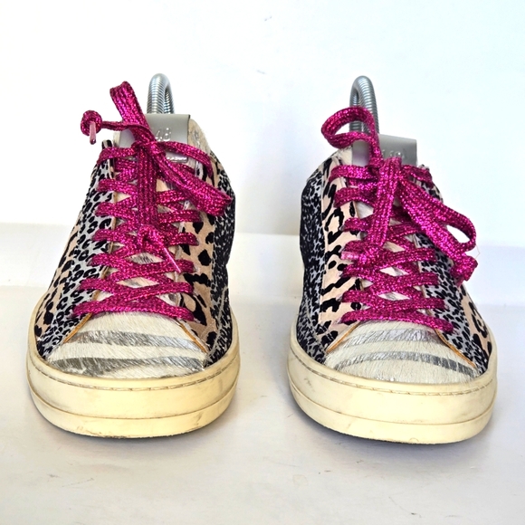 p448 zebra print sneaker with pink laces size 39 - Picture 2 of 8
